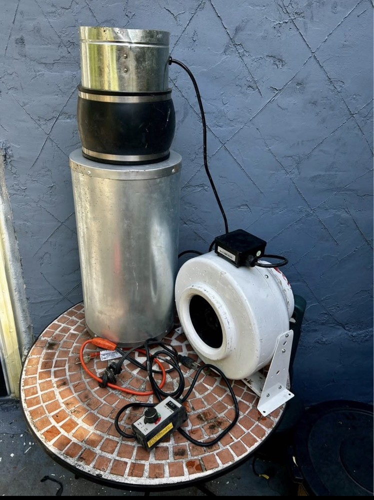 8” Hydroponics Fan w/ Carbon Filter Odor Scrubber & Variable Speed Controller