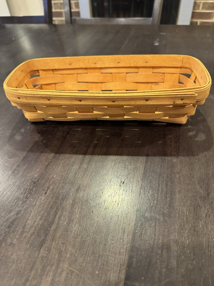 Longaberger Woven Rectangle Low Basket Signed 1997