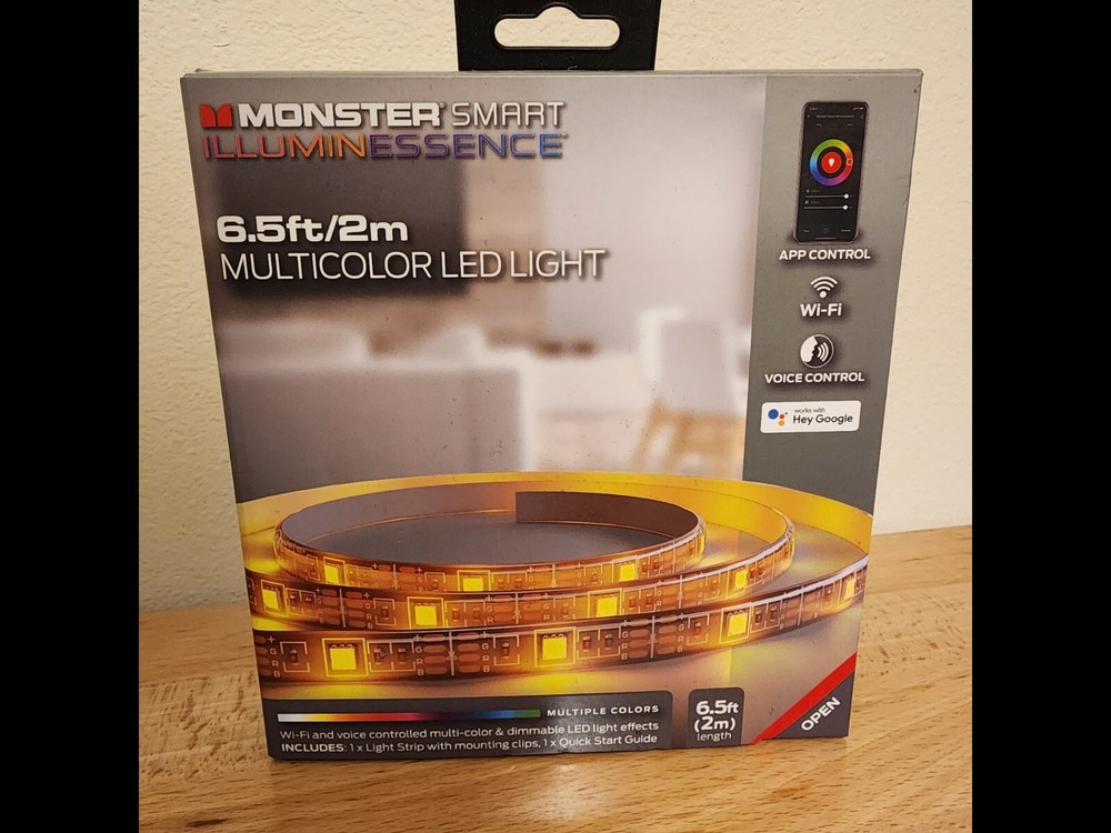 Monster 6.5ft/2m Smart Multi Color & Multi White LED Light Strip Open Box