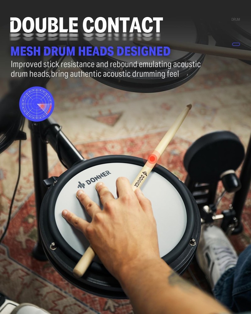 Electric Drum Set Mesh Pads Donner DED-200