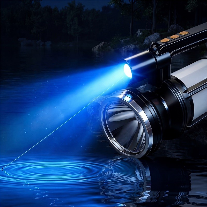 80W Solar Portable Searchlight Rechargeable LED Work Light Camping