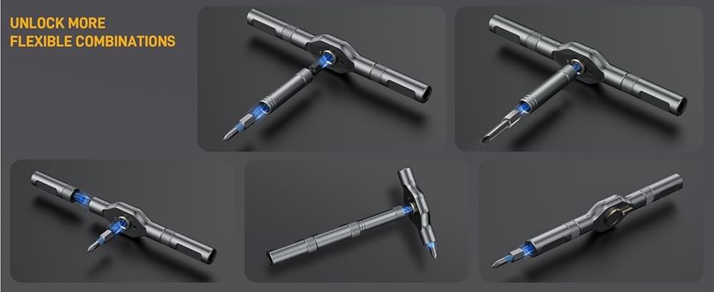 1 Magnetic Screwdriver, Screwdriver Set, Multi Bit Ratcheting Screwdriver