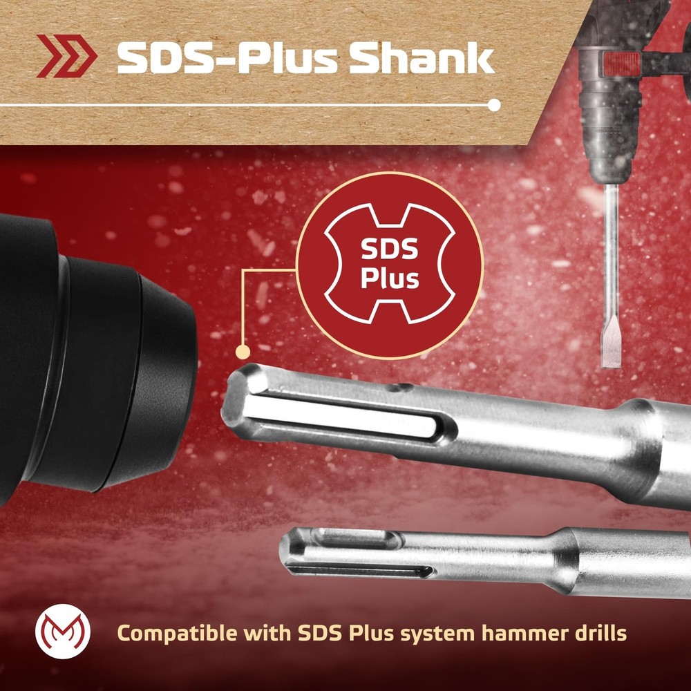 MonoPro SDS Plus Chisel Set for Rotary Hammer Drills, 4 PCS SDS Chisel Set In...