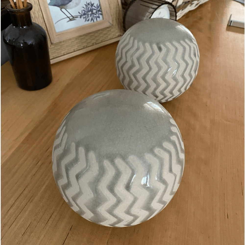 Pier 1 Ceramic Cylinder Ball Decor
