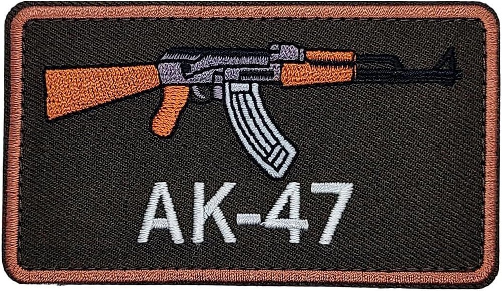 AK-47 Firearms Gun Embroidered Morale PATCH | 2PC - Hook Backing 3.5"x 2"