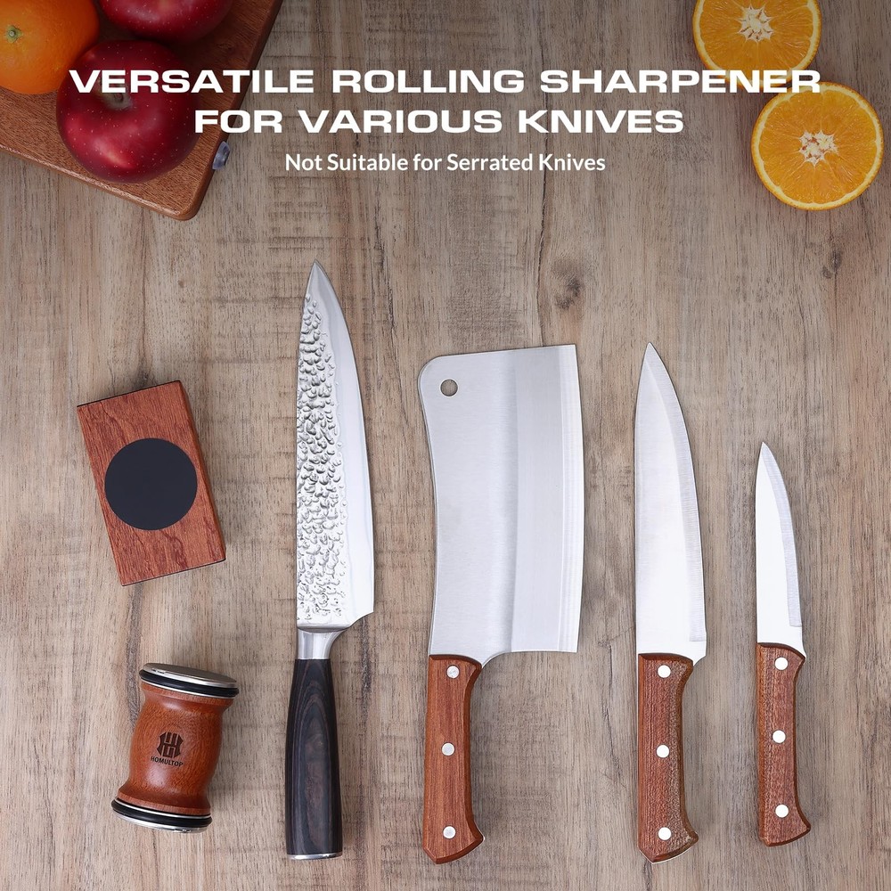 Rolling Sharpener Kit, Kitchen Sharpener with Replaceable Discs Diamond & Cer...