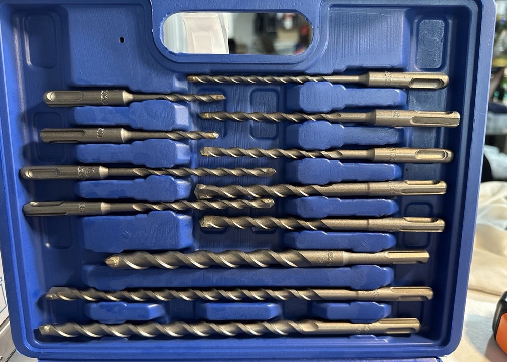 Worker Bee SDS Plus Rotary Hammer Drill Bits & Chisels Set,Concrete Masonry H...
