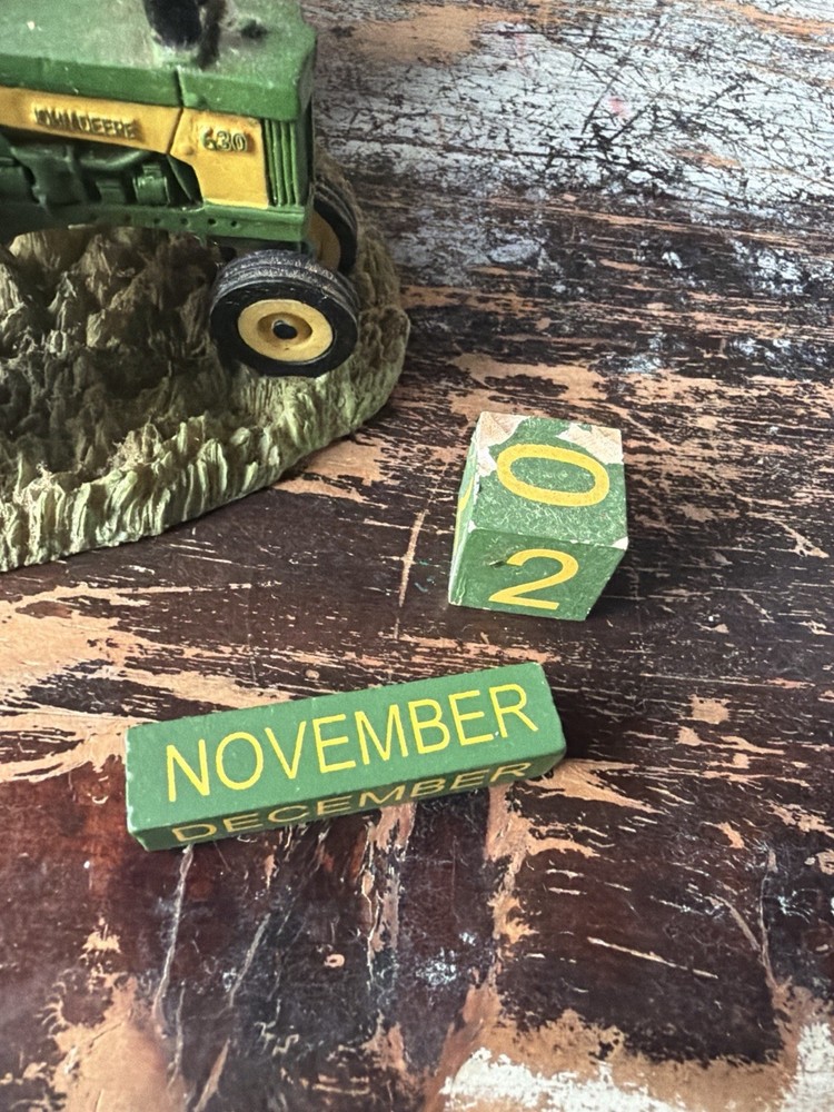 John Deere Tractor Perpetual Calendar Farm Decor Missing Blocks