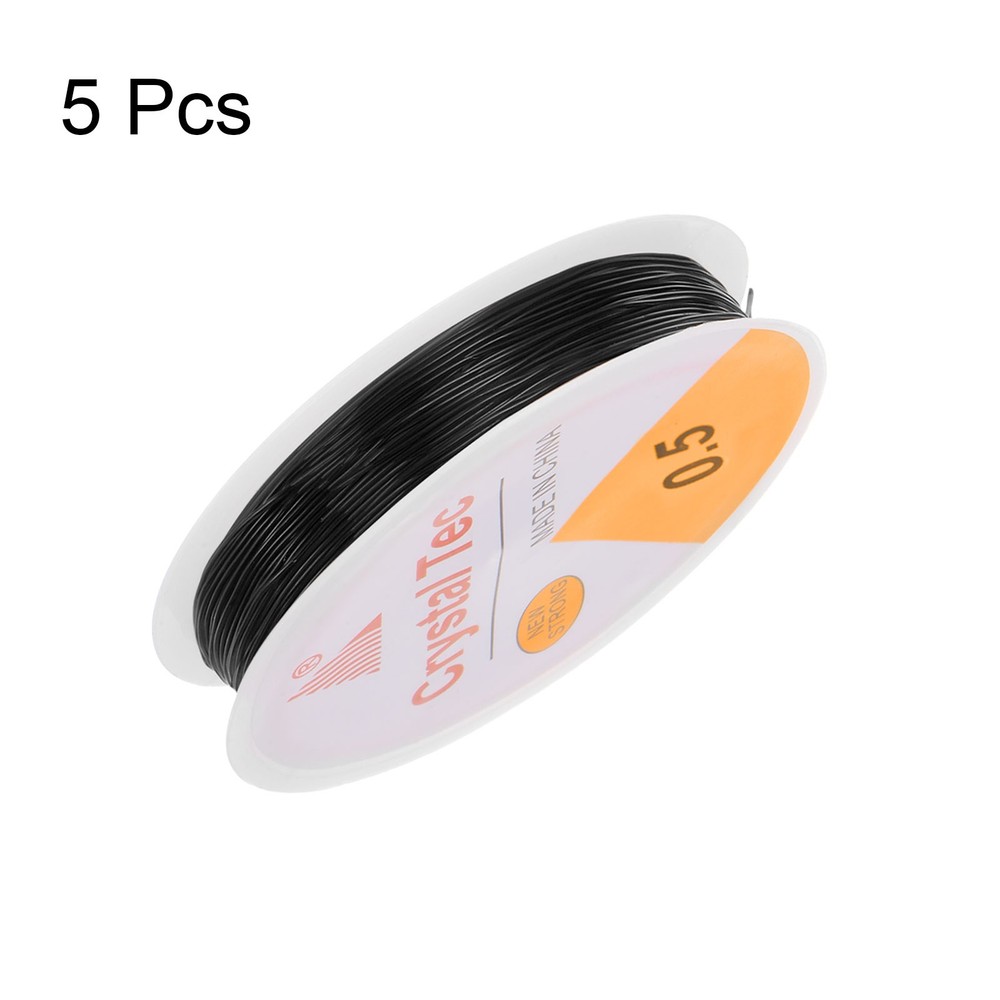 5pcs 0.5mm Elastic String Craft DIY Making Stretchy Cord Thread TPU, Black