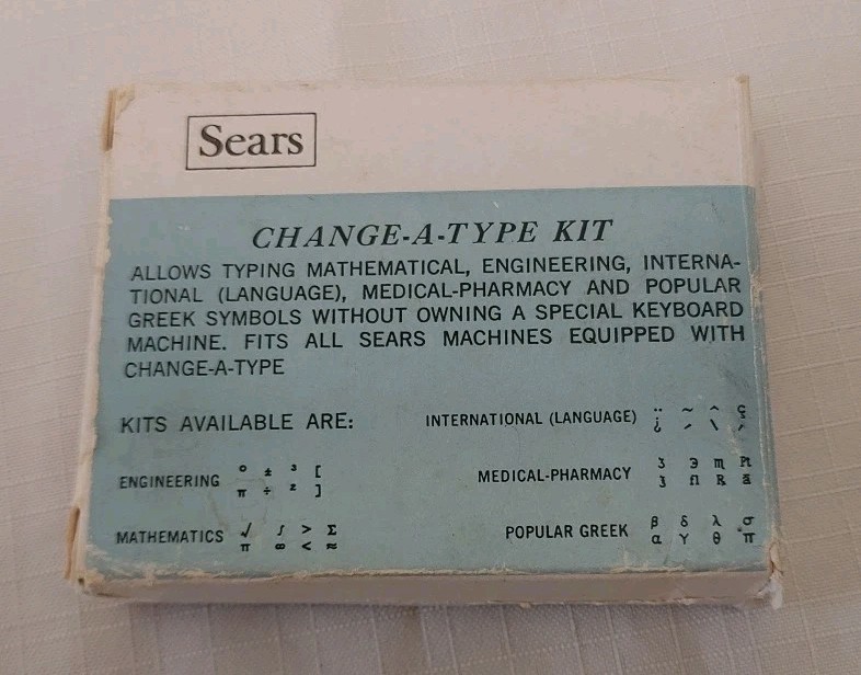 Sears CHANGE-A-TYPE MATHEMATICS KIT