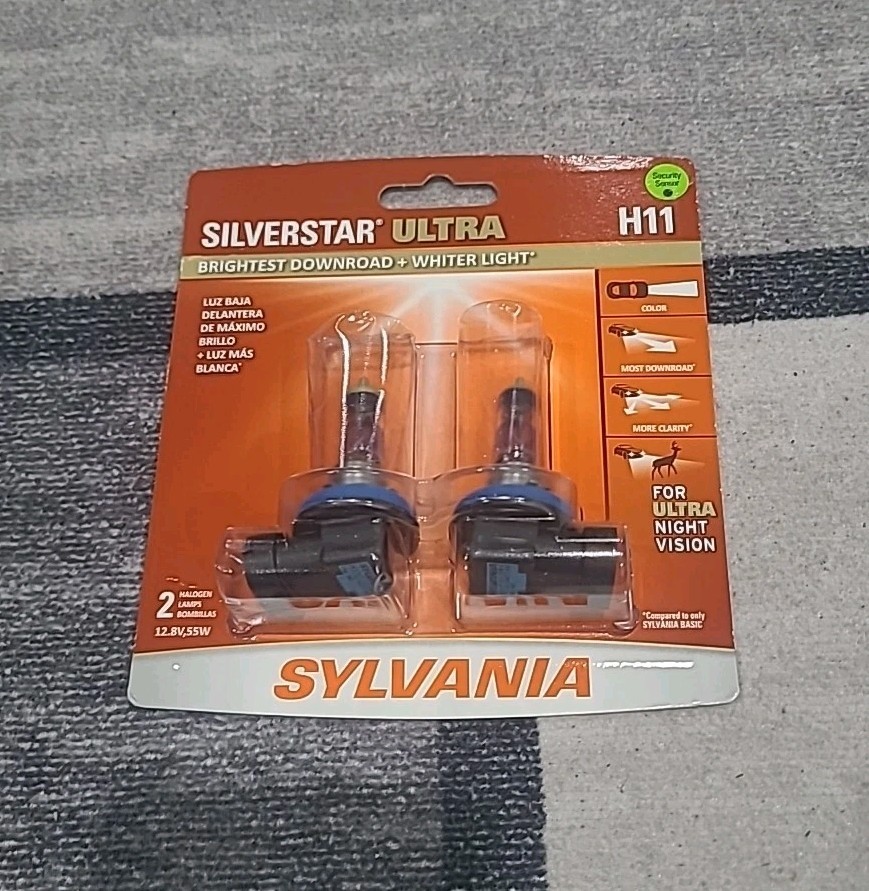 Sylvania Silverstar Ultra H11 55W Two Bulbs Head Light Low Beam Replacement F3
