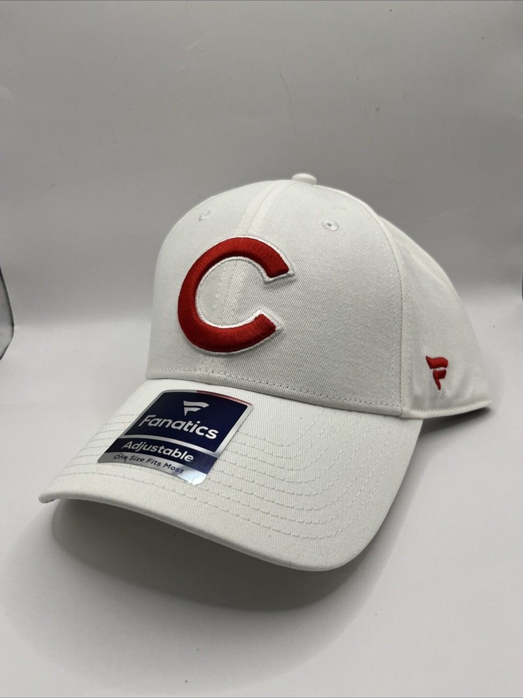 Chicago Cubs Hat Fanatics Adjustable Strapback White MLB Cap NWT