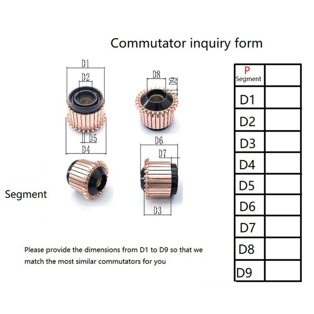 Copper Hook Type Electrical Motor Commutator Compatible with DC Motors