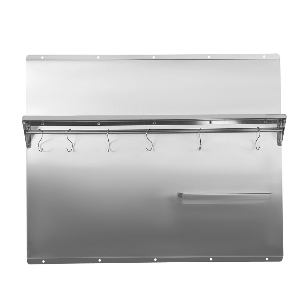 Range Backsplash Range Hood Wall Shield Splash Plate Stainless w/ Storage Shelf