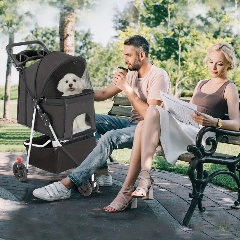 for Small to Medium Pets Lightweight Durable Dogs Cats Foldable Pet Stroller