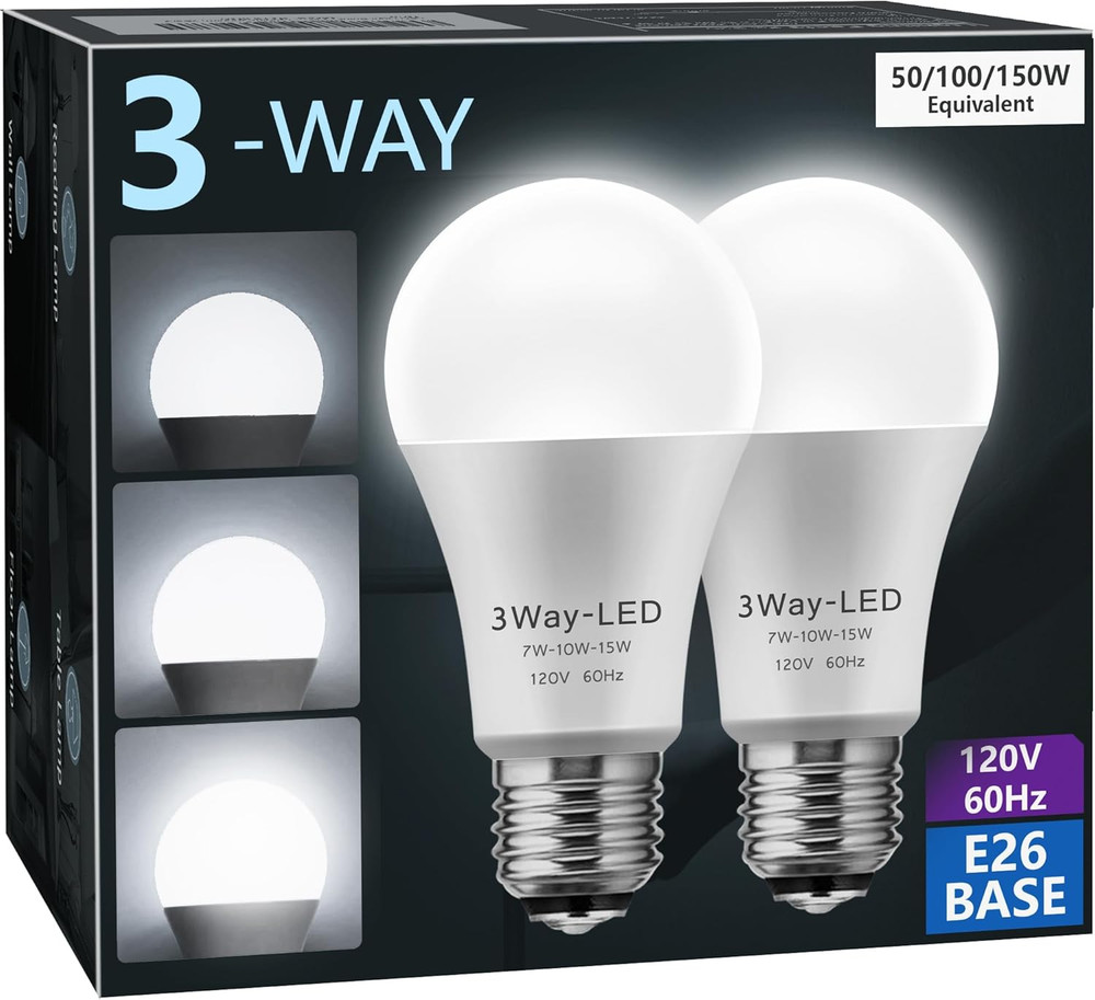 LED Light Bulbs, 3 Way LED Light Bulbs 50 100 150W Equivalent, Three Way A19 Lig