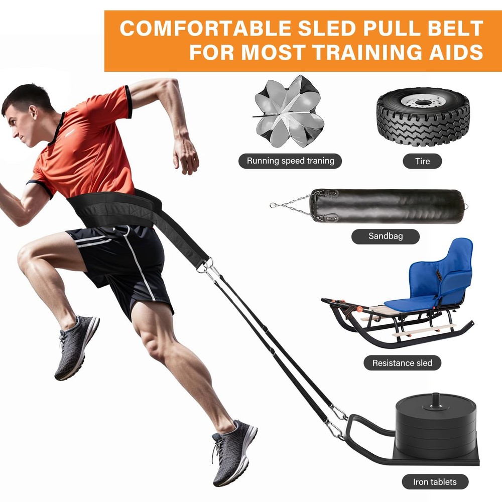 Adjustable Sled Training Belt for Weight Pulling and Resistance Workouts