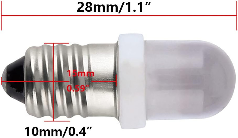 10Pcs E10 Screw DC12V Warm White Spot Led Bulb Light Lamps +10Pcs E10 Base (DC12