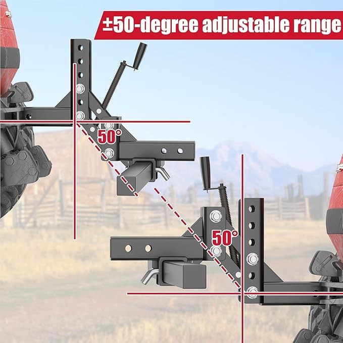 50'' Manual Implement Lift 2'' Receiver 1 Point Hitch Lift System Adjustable