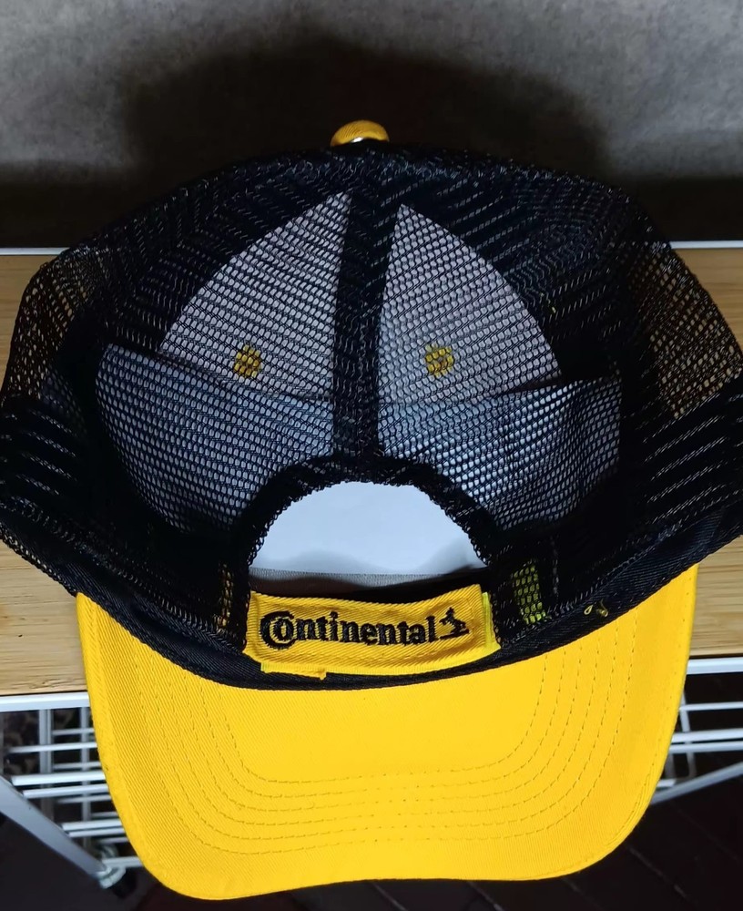 Continental Yellow and Black Mesh Trucker Hat Cap Classic Adjustable Snapback
