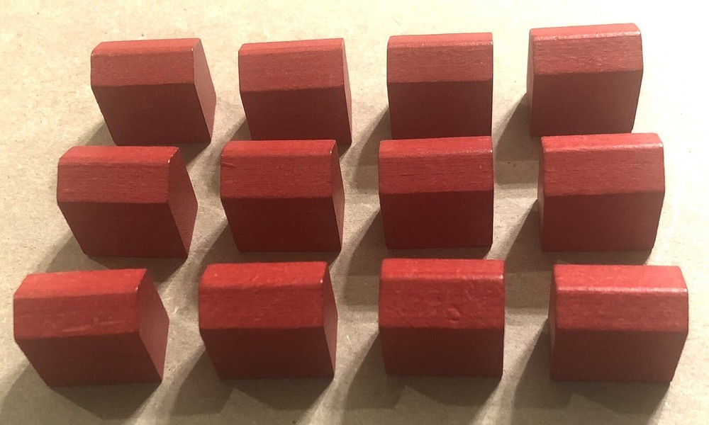 Monopoly Deluxe 1995 Replacement Part - Wood Hotels