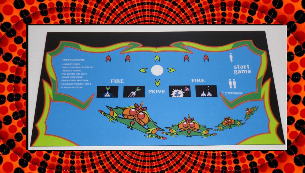 Multicade Galaga Control Panel Overlay without trackball