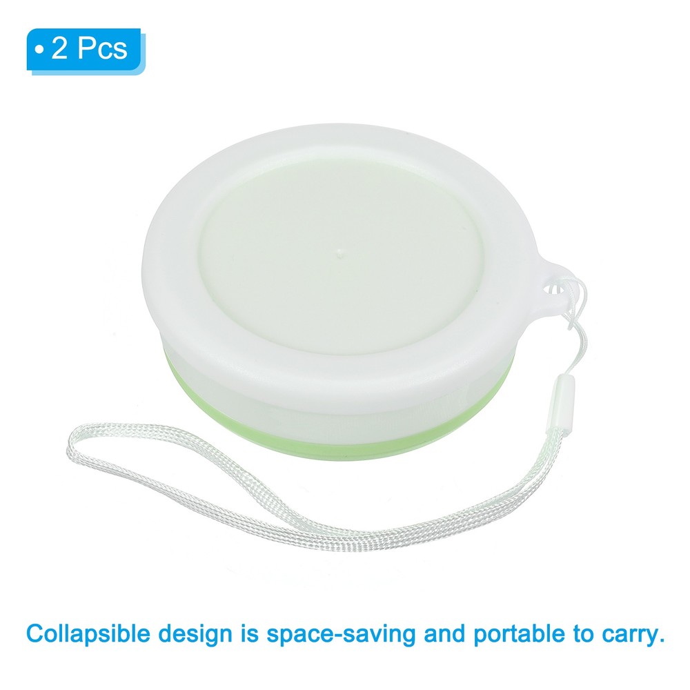 Folding water bottle, 2pcs 200mL, green