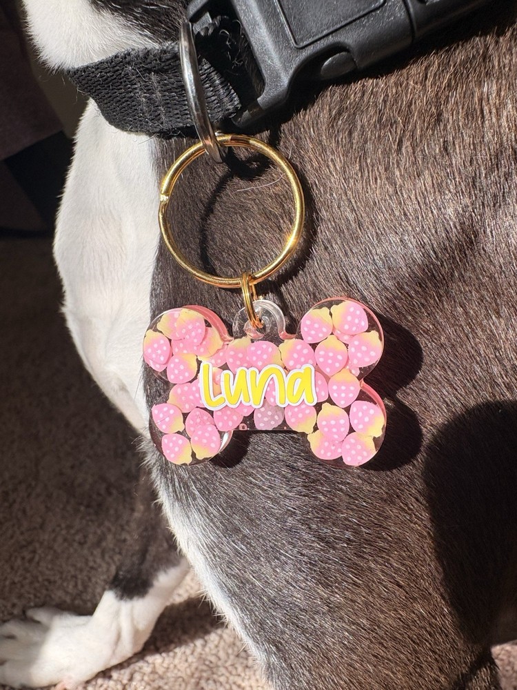 Resin Dog Tags, Custom Pet Tags, | Personalized Bone Shape | Handmade