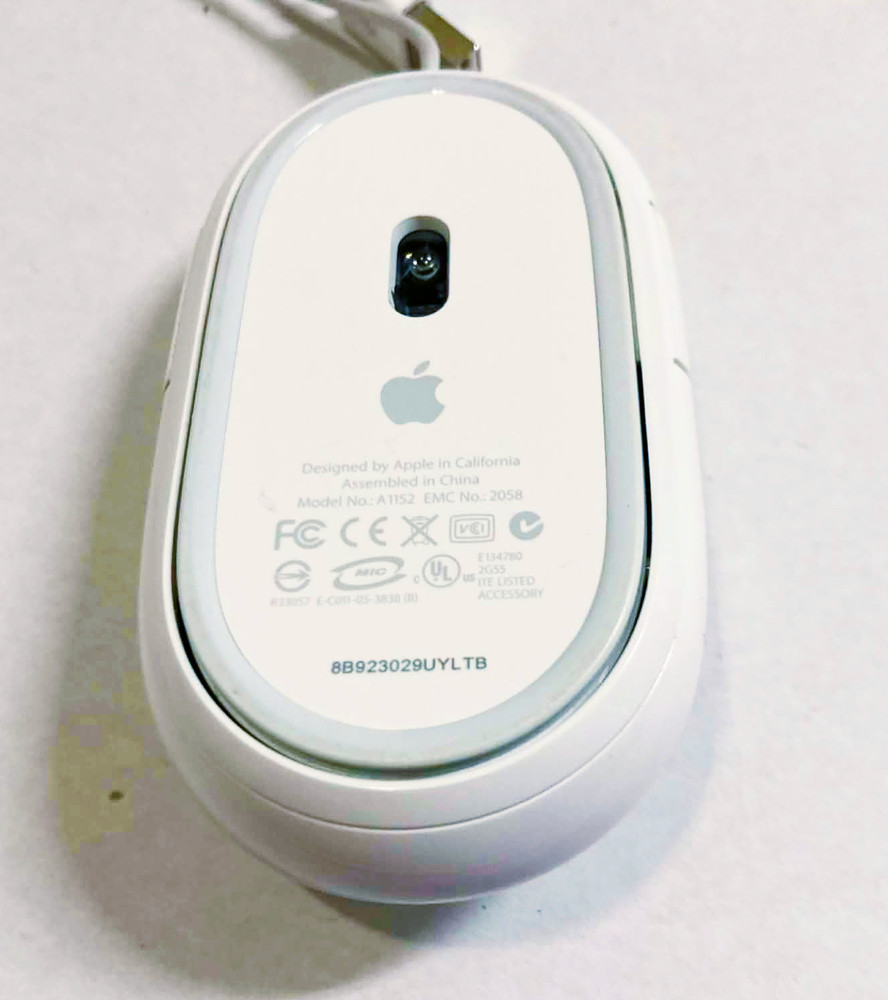 Apple Wired USB Optical Mighty Mouse Mac White A1152 MB112LL/B Tested Windows