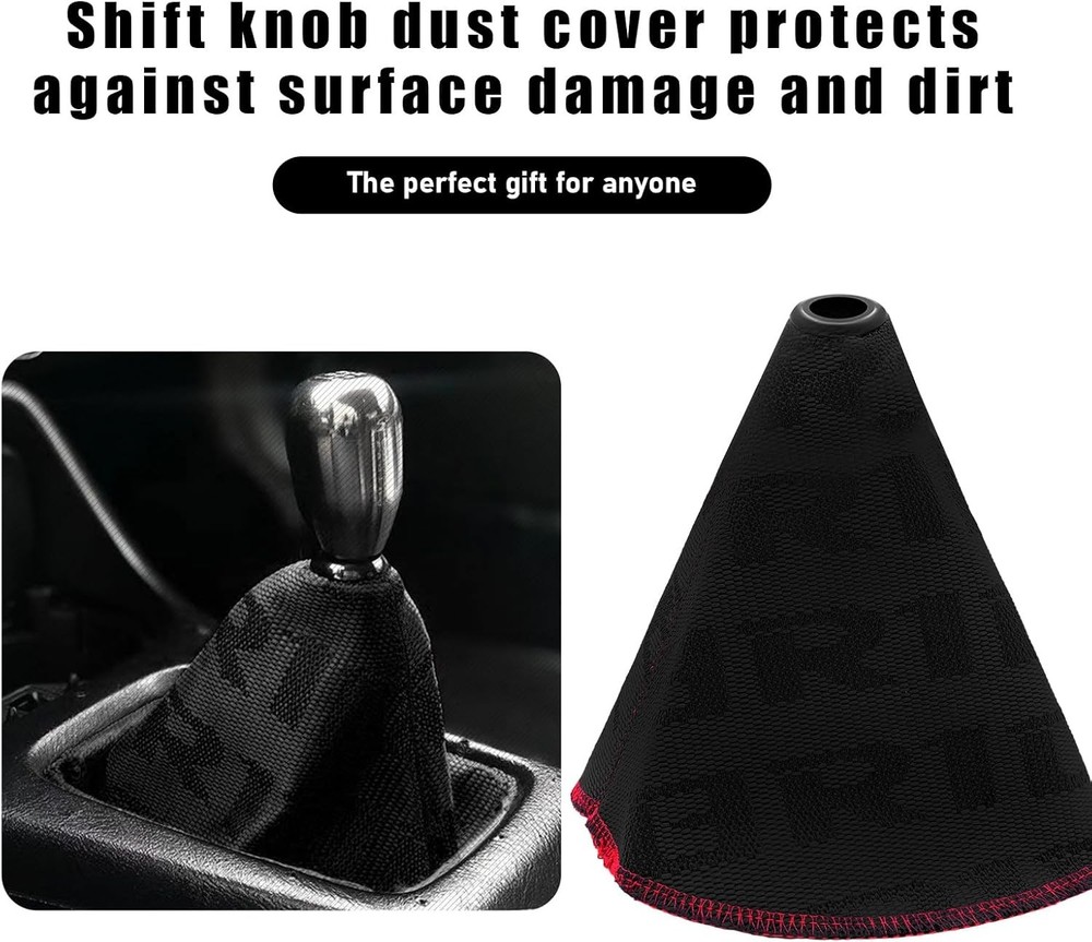 Car Shift Knob Dust Cover, Shift Boot Cover, Hyper Fabric Manual/Automatic Black