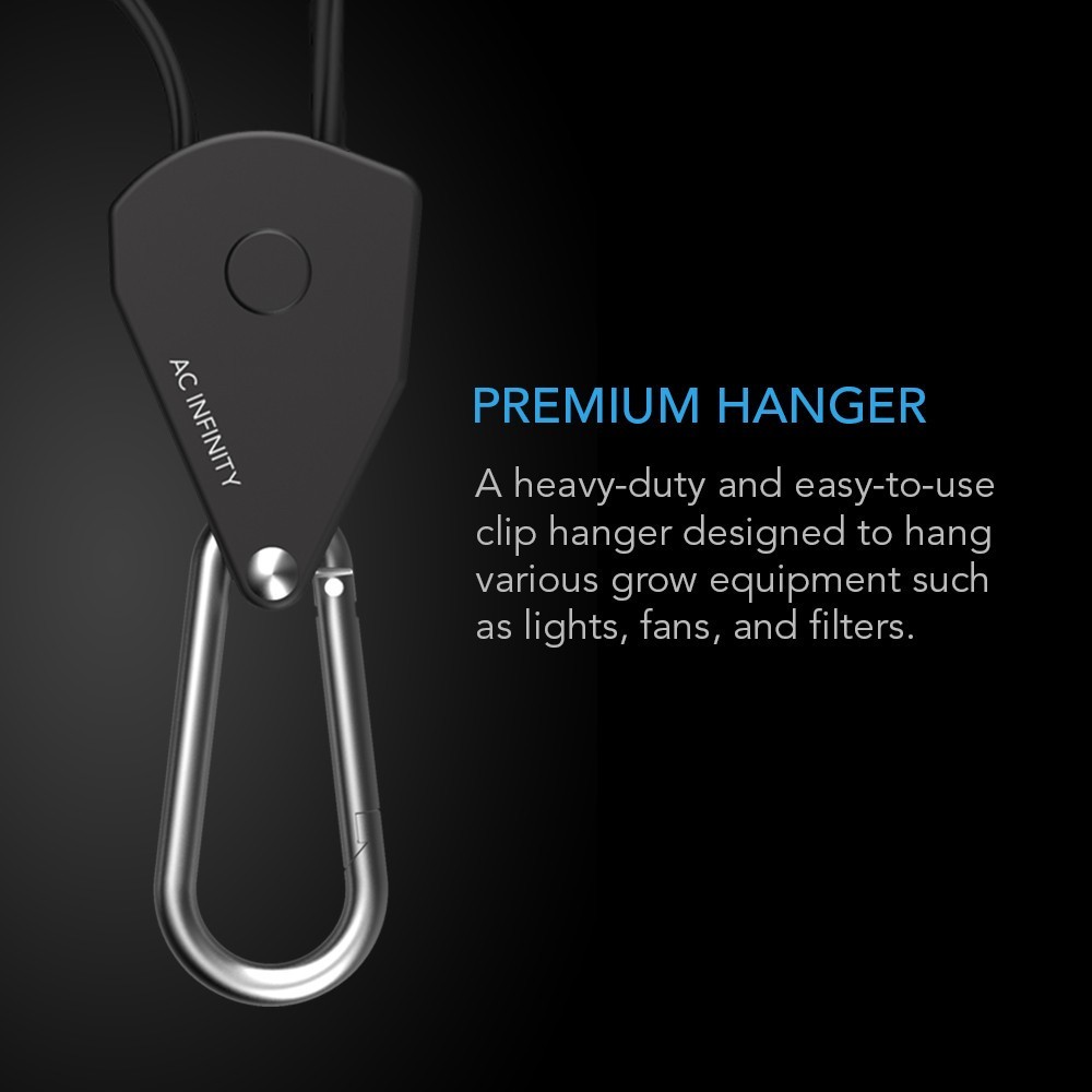 AC Infinity Heavy Duty Adjustable Rope Clip Hanger / One Pair