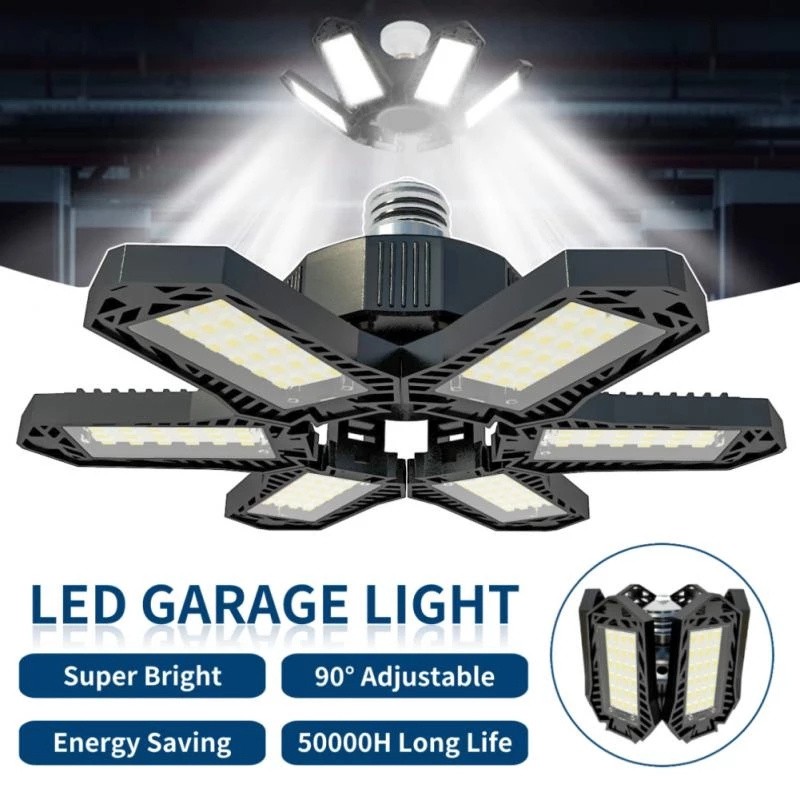 12000000LM LED Garage Light Super Bright Work Shop Ceiling Light Deformable Bulb