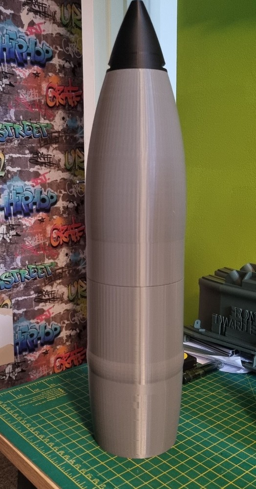 Fake 3D Printed Plastic Inert Howitzer 105mm Shell Round