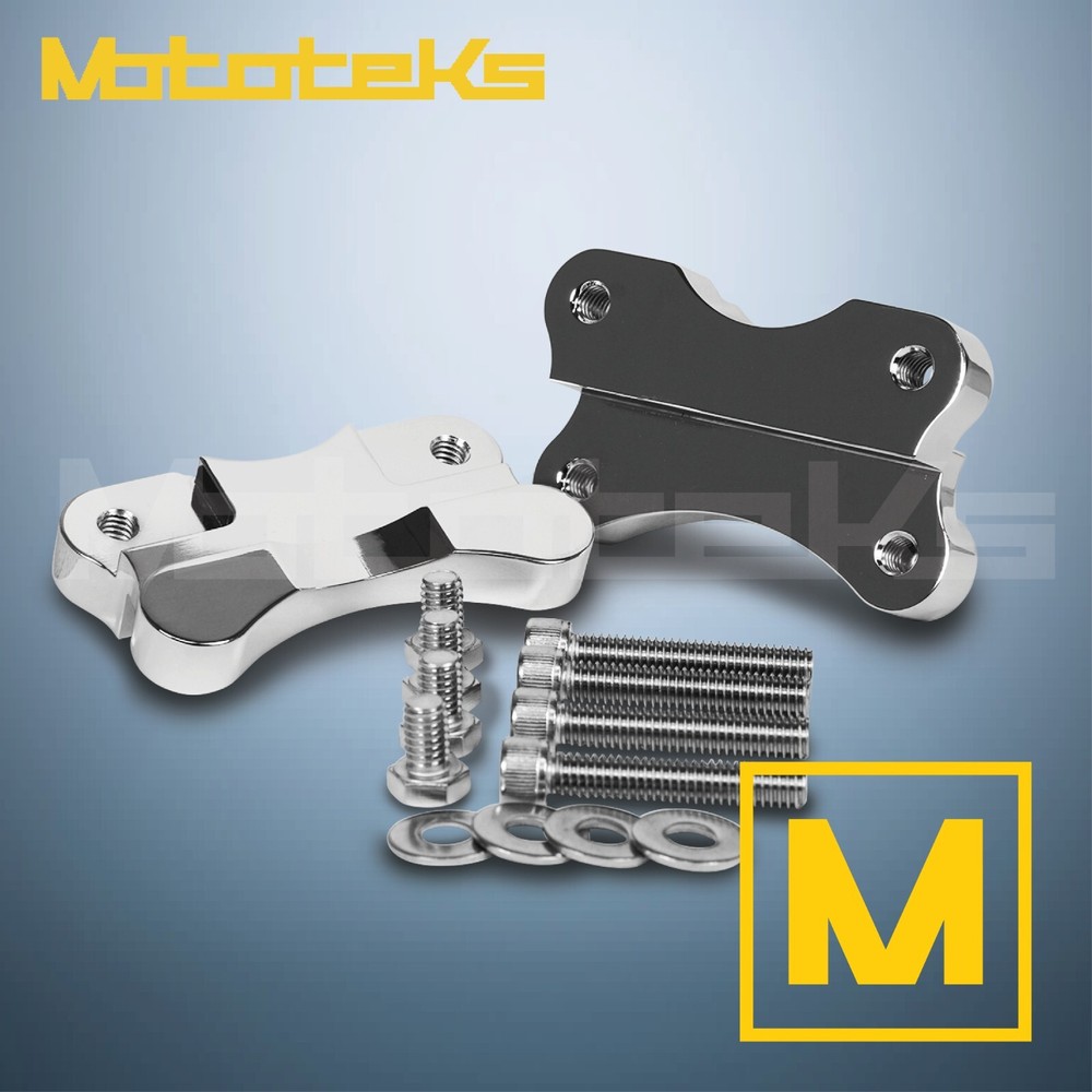 FRONT FENDER BRACKET RELOCATOR SPACER KIT FOR HARLEY SOFTAIL MODELS CHROME