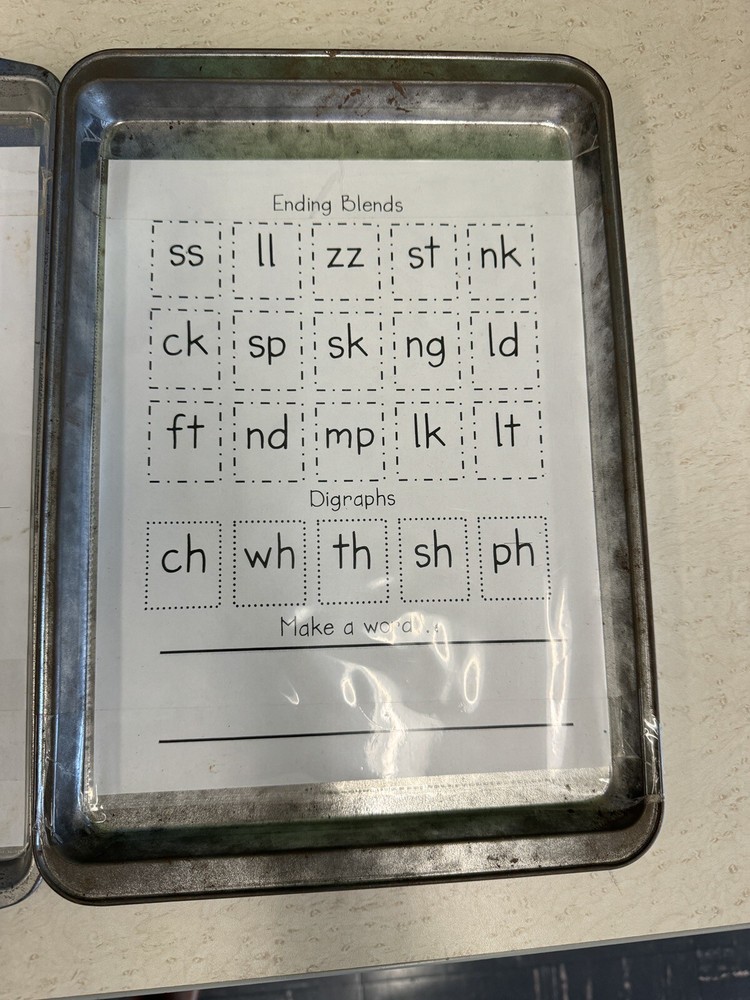 Write & Wipe Activity Set Beginning Sounds Phonics - Learning Ctr Cookie Sheets