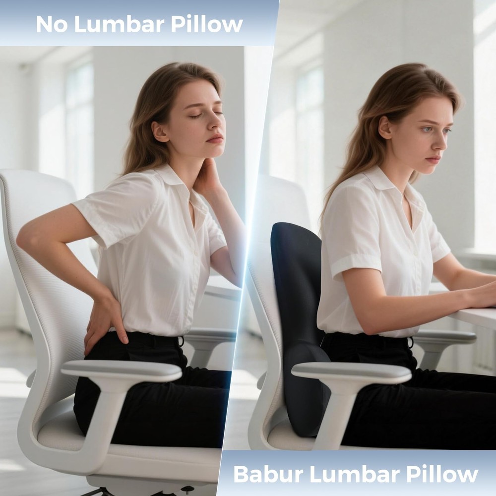 Support Pillow with Fixed Chuck | Ergonomic Memory Foam Cushion Black