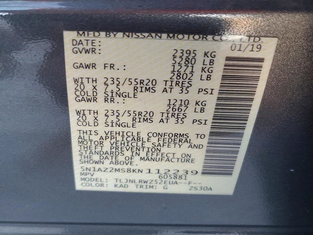 Air Shutter Fits 18-24 MURANO 752202