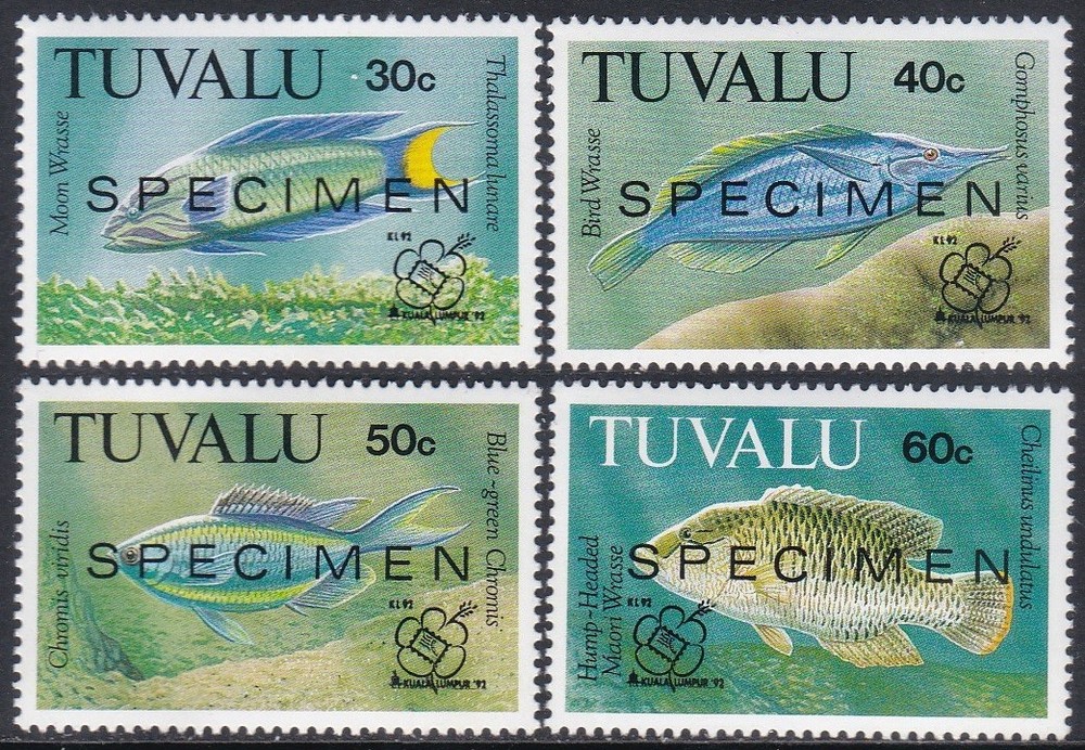 Specimen, Tuvalu Sc629-32 Marine Life, Fish