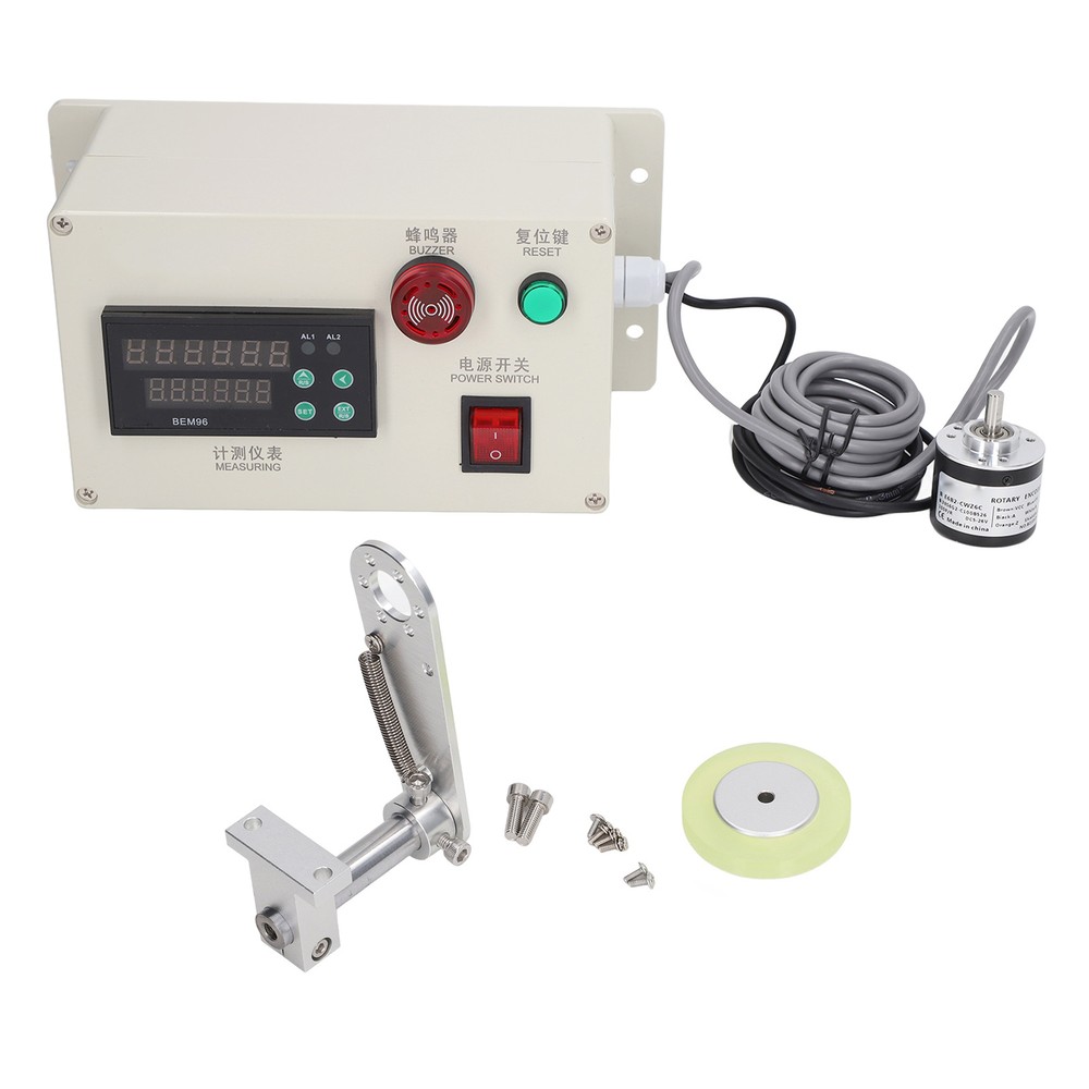 Digital Yard Counter With Spring Bracket 6Digits Roller Cable Wheel Length Meter