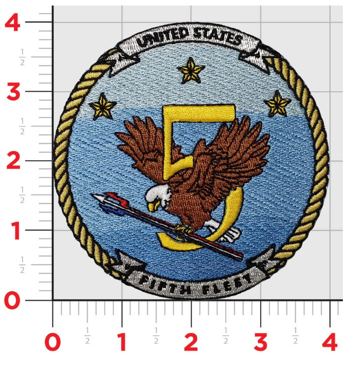 NAVY 5TH FLEET HOOK & LOOP EMBROIDERED PATCH