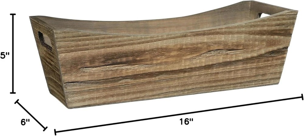 Wood Window Box - Handled Buffalo Brown