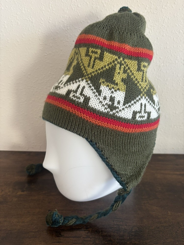 Peruvian Chullo Handmade Wool Beanie Cap Reversible