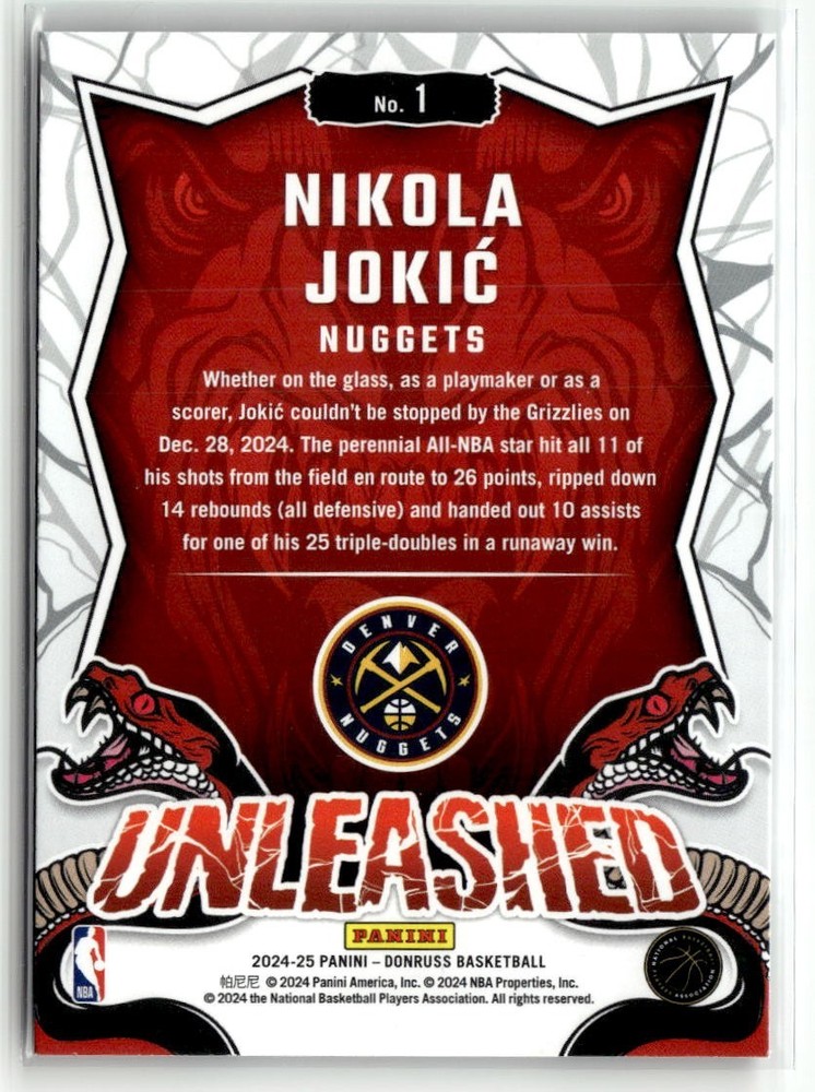 2024-25 Panini Donurss Unleashed **COMPLETE YOUR SET (1-15)**