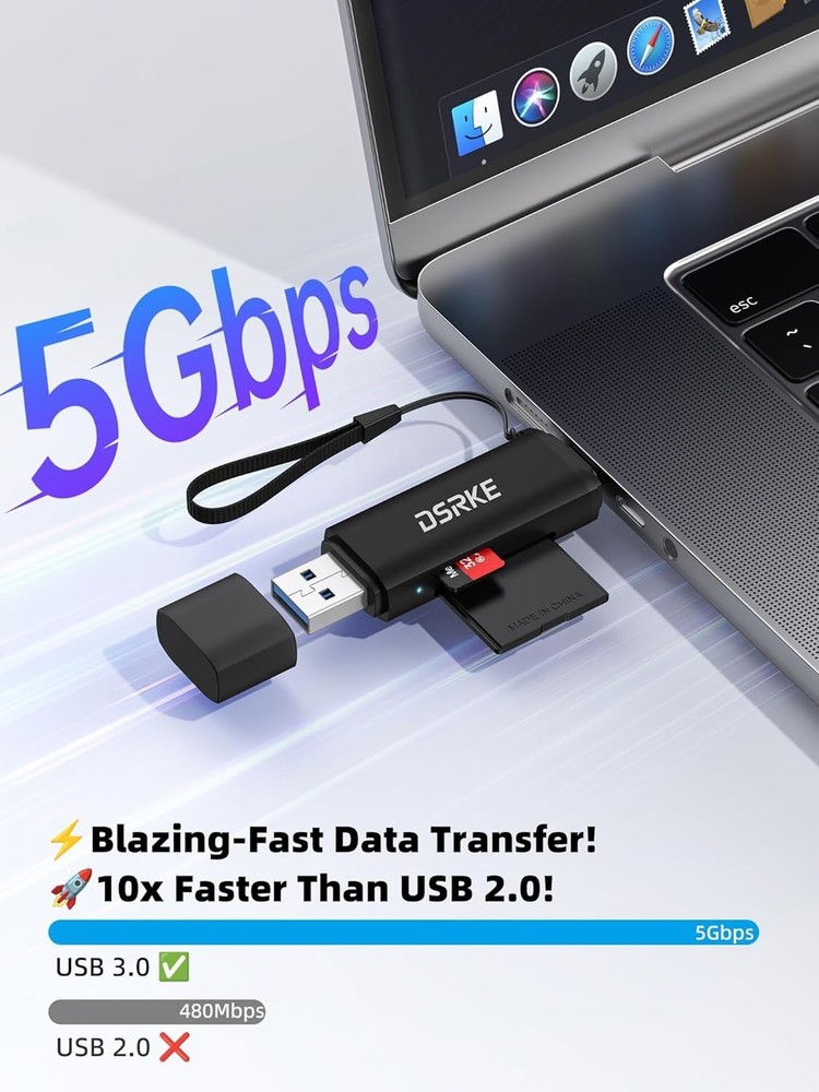 Lightweight SD Card Adapter with Plug & Play - Compatible with All Devices