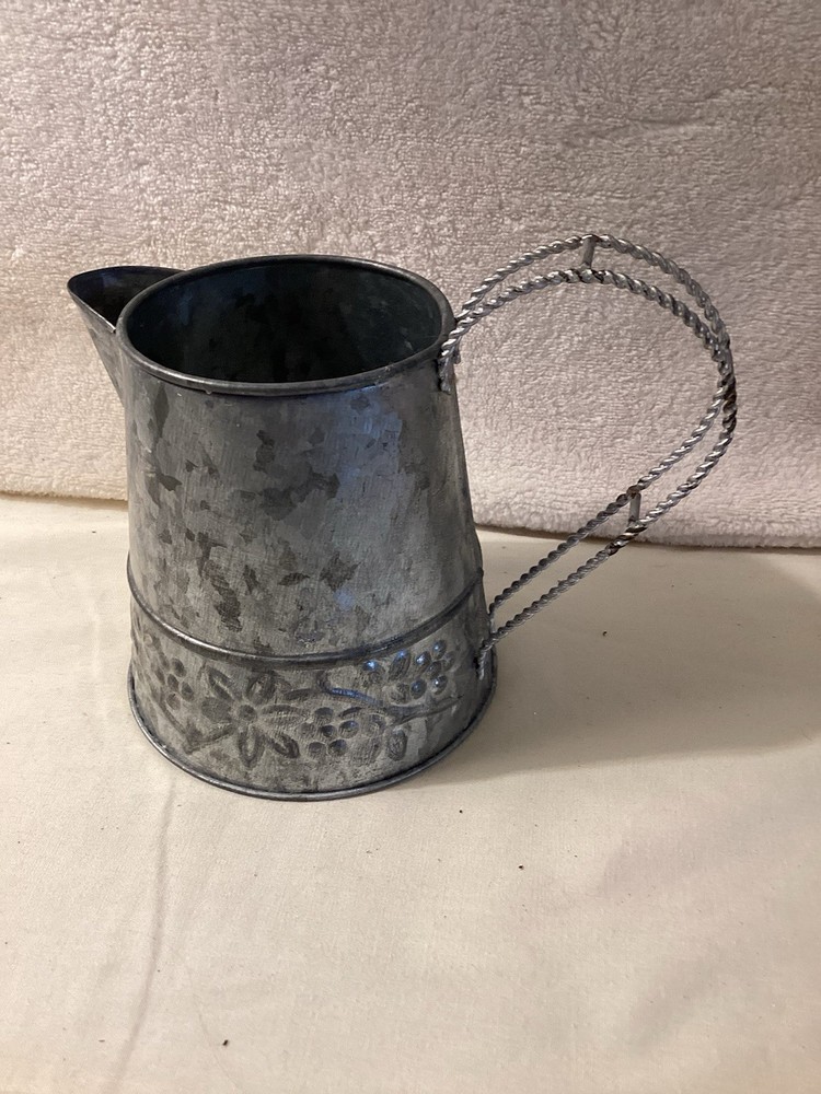 Mini Galvanized Watering Can Vintage Small 4.5 X 4.5 X 3