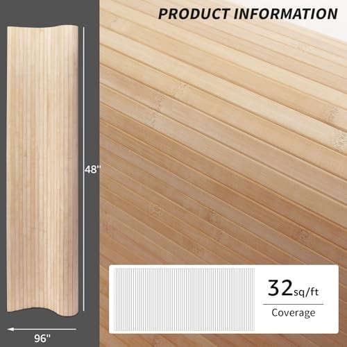 Natural Bamboo Wall Panel for Interior Wall Decor, 48" x 96" Carbonized