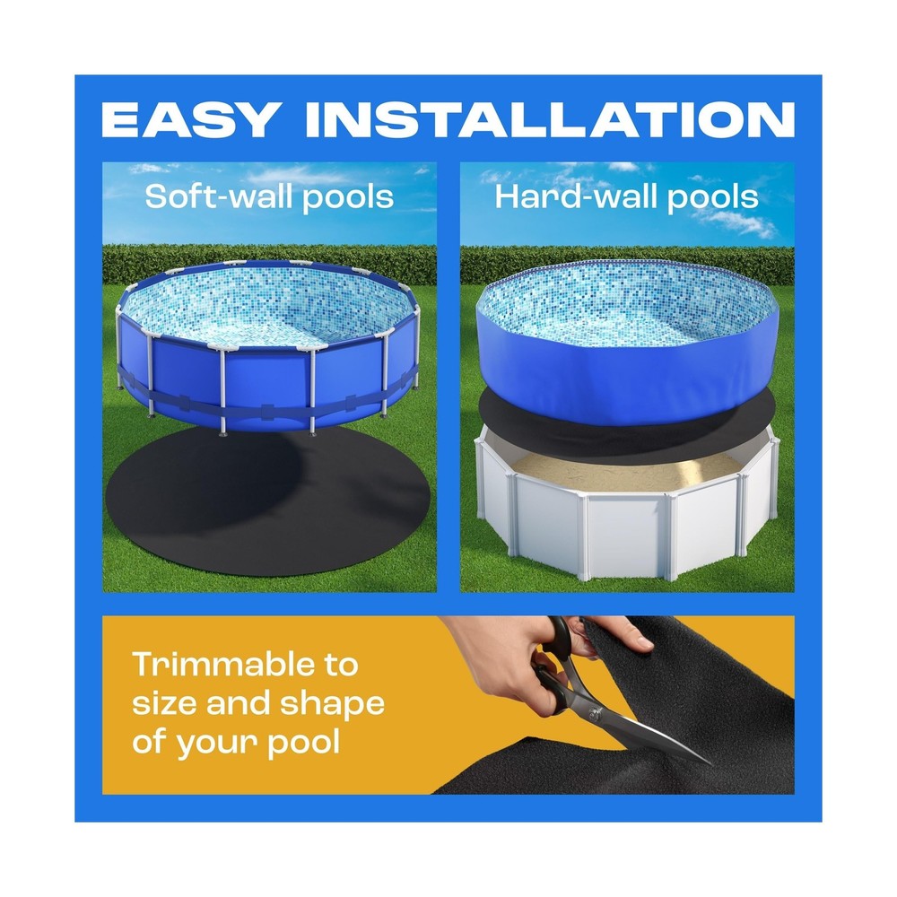 Yankee Pool Liner Pad, 28 Ft Round Pool Liner Pad, Puncture Proof Mat, Above ...