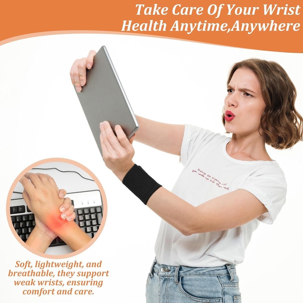 4 Pcs Elastic Wrist Straps Wrist Compression Bandage Wrist Wraps Adjustable B...