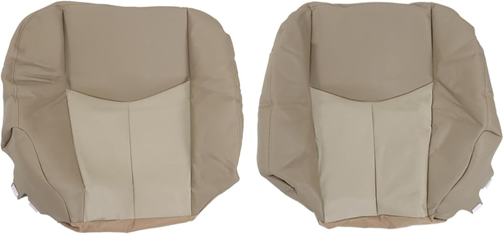 Front Driver and Passenger Side Medium Tan and Tan Artificial Leather Seat Cover