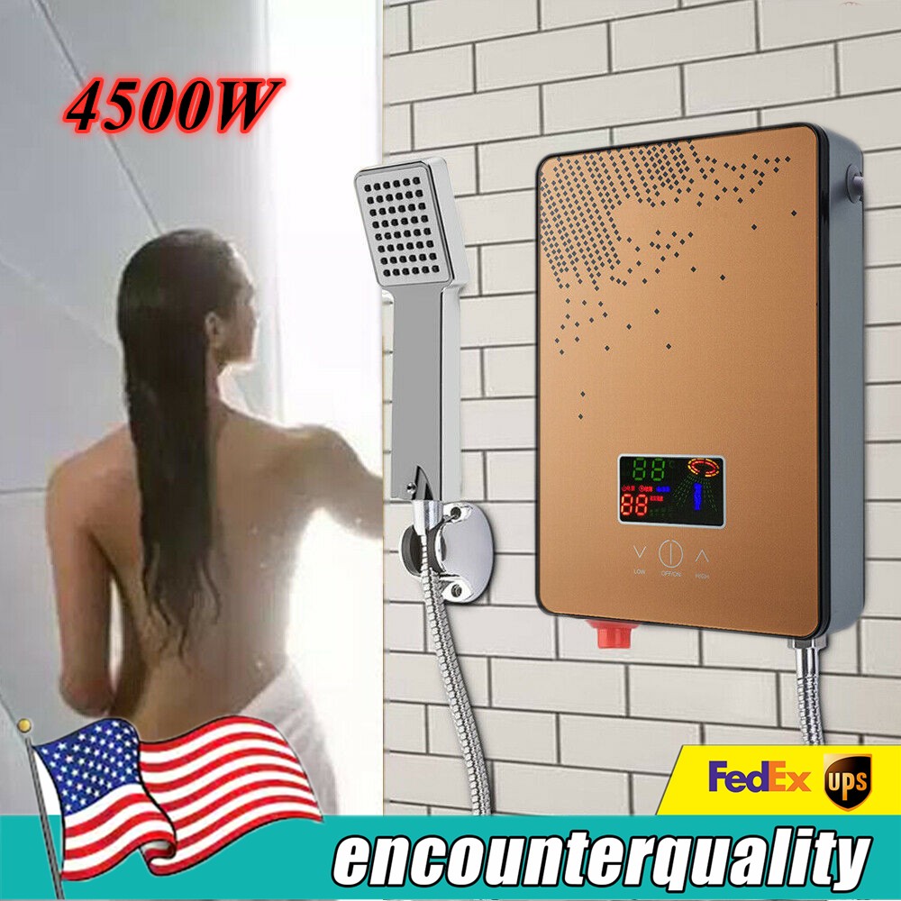 110V 4500W Instant Electric Tankless Hot Water Heater On Demand Whole House Neu